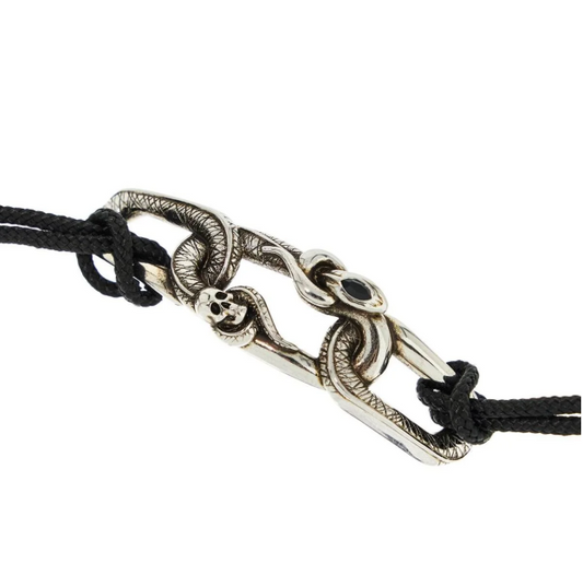 Alexander Mcqueen "Snake And Skull Bracelet With Intricate